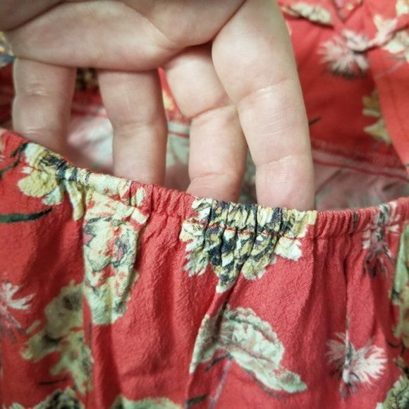 Flynn Skye Red Firework Floral Mini Halter Open Tie Back Dress Medium - Picture 10 of 12